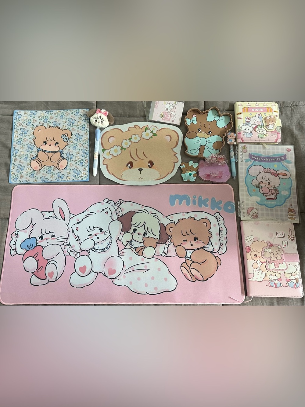 Mikko Pink Cute Character Kids Play Mat & Accessories